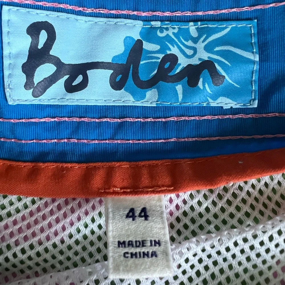 Boden Men’s Pink Green Floral Swim Board Shorts